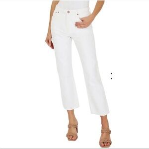 NWT Avec Les Filles White Straight Leg Jeans Size 27